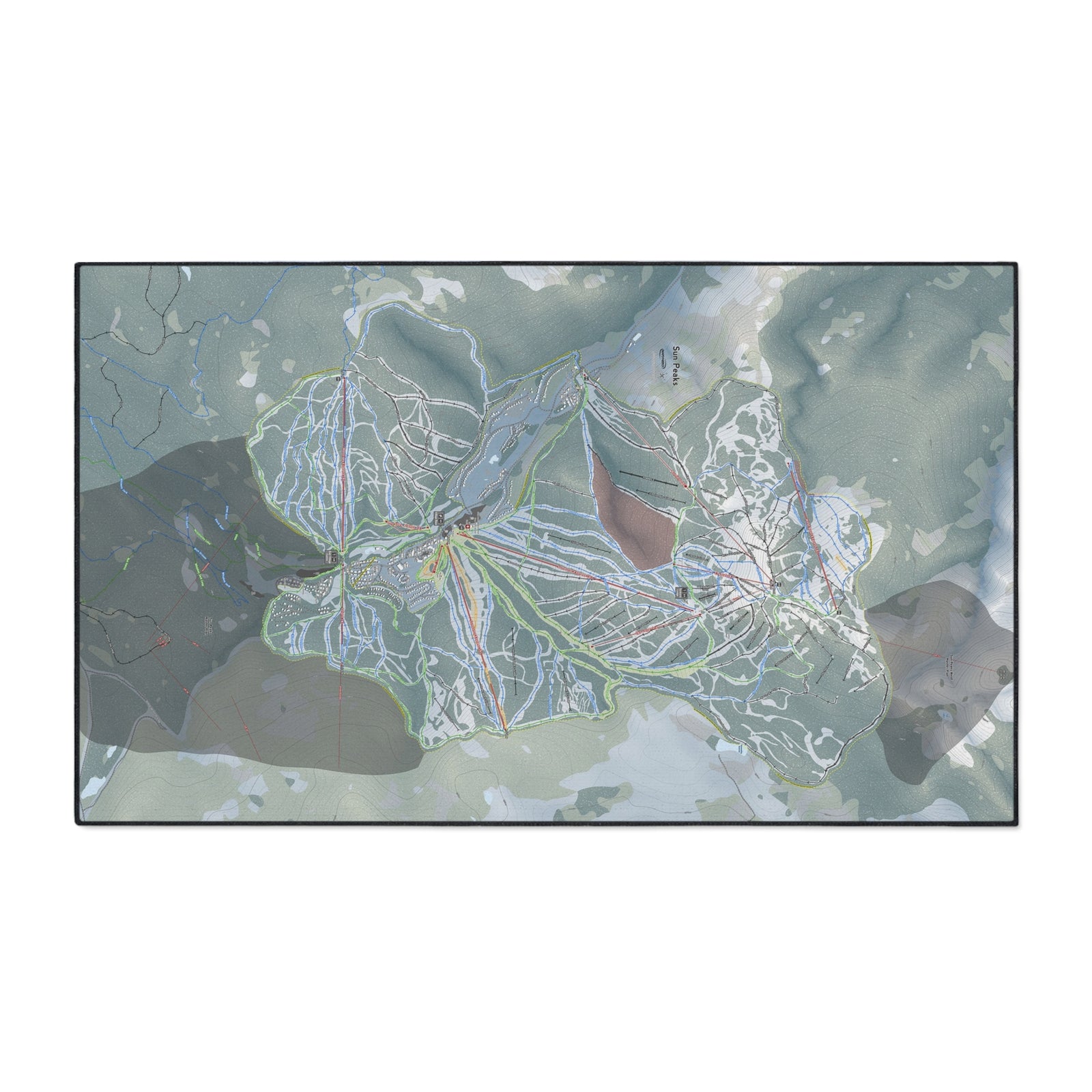 Sun Peaks, British Columbia Ski Resort Map Heavy Duty Floor Mat