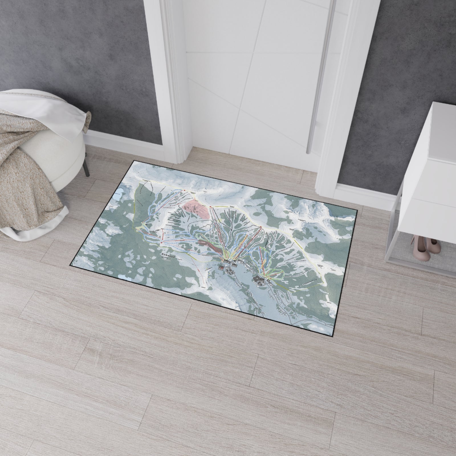 Kirkwood, California Ski Resort Map Heavy Duty Floor Mat