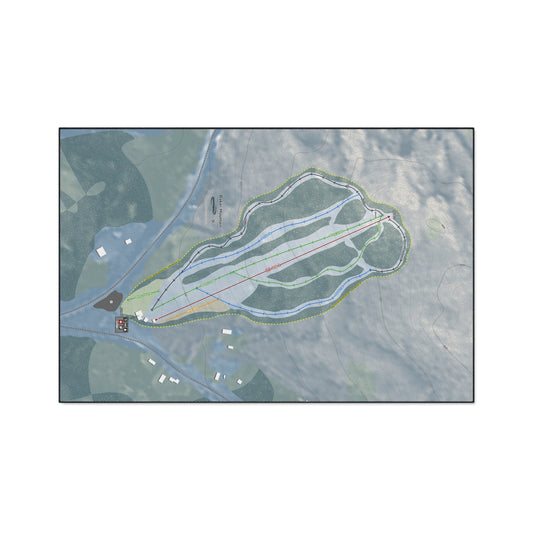 Baker Mountain, Maine Ski Resort Map Heavy Duty Floor Mat