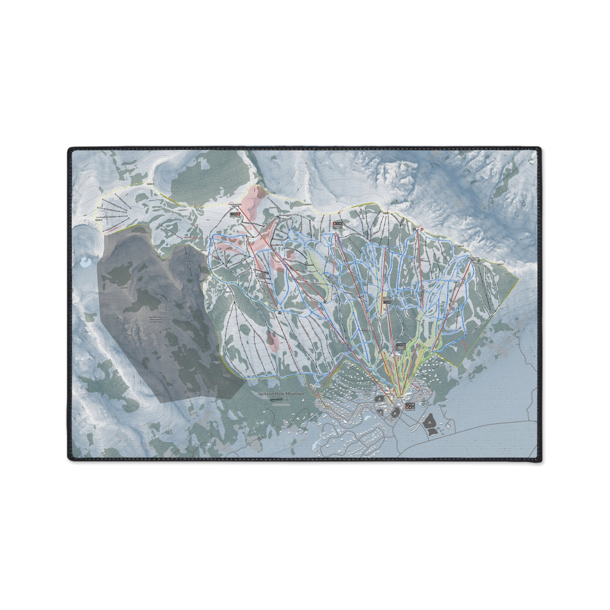 Jackson Hole Mountain, Wyoming Ski Resort Map Heavy Duty Floor Mat