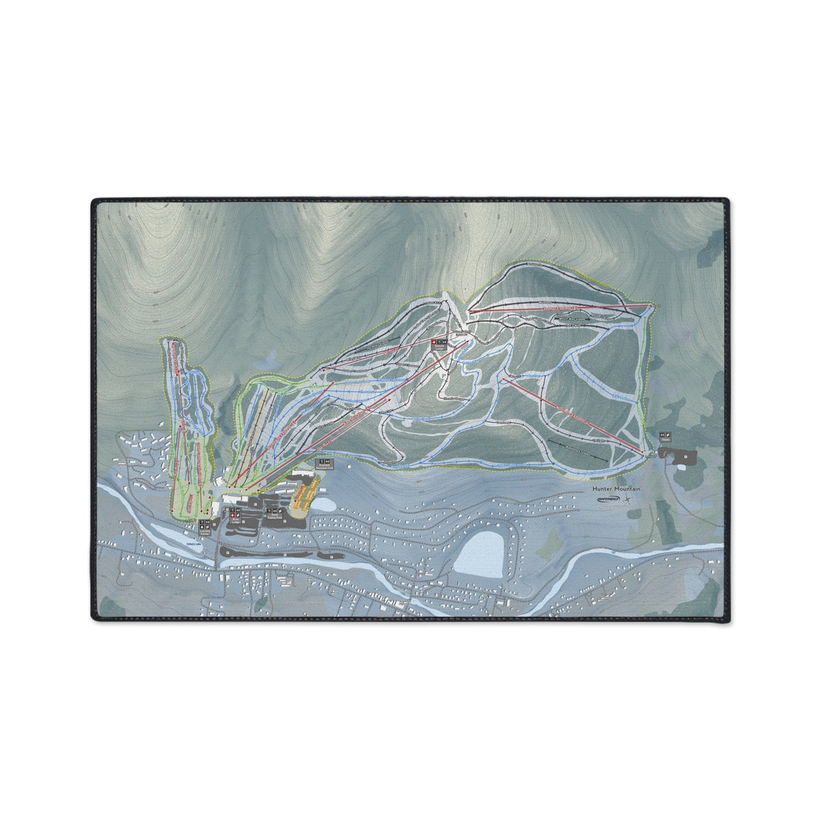 Hunter Mountain, New York Ski Resort Map Heavy Duty Floor Mat