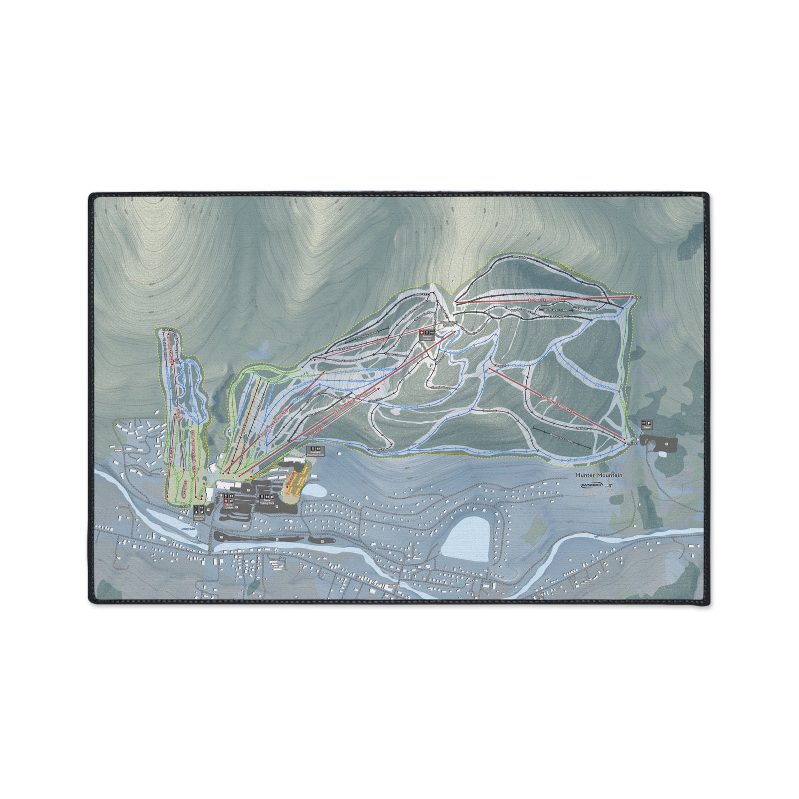 Hunter Mountain, New York Ski Resort Map Heavy Duty Floor Mat