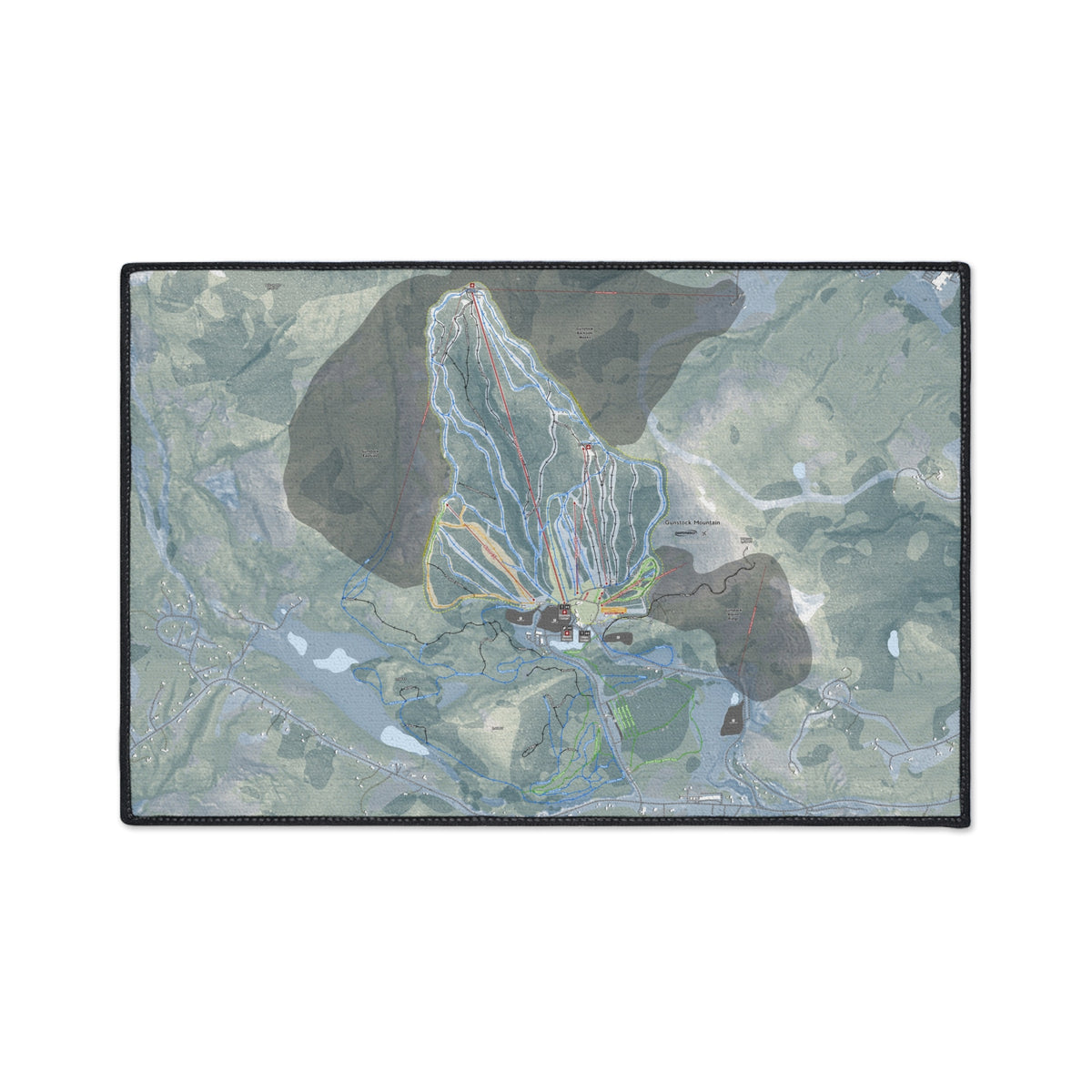 Gunstock Mountain, New Hampshire Ski Resort Map Heavy Duty Floor Mat