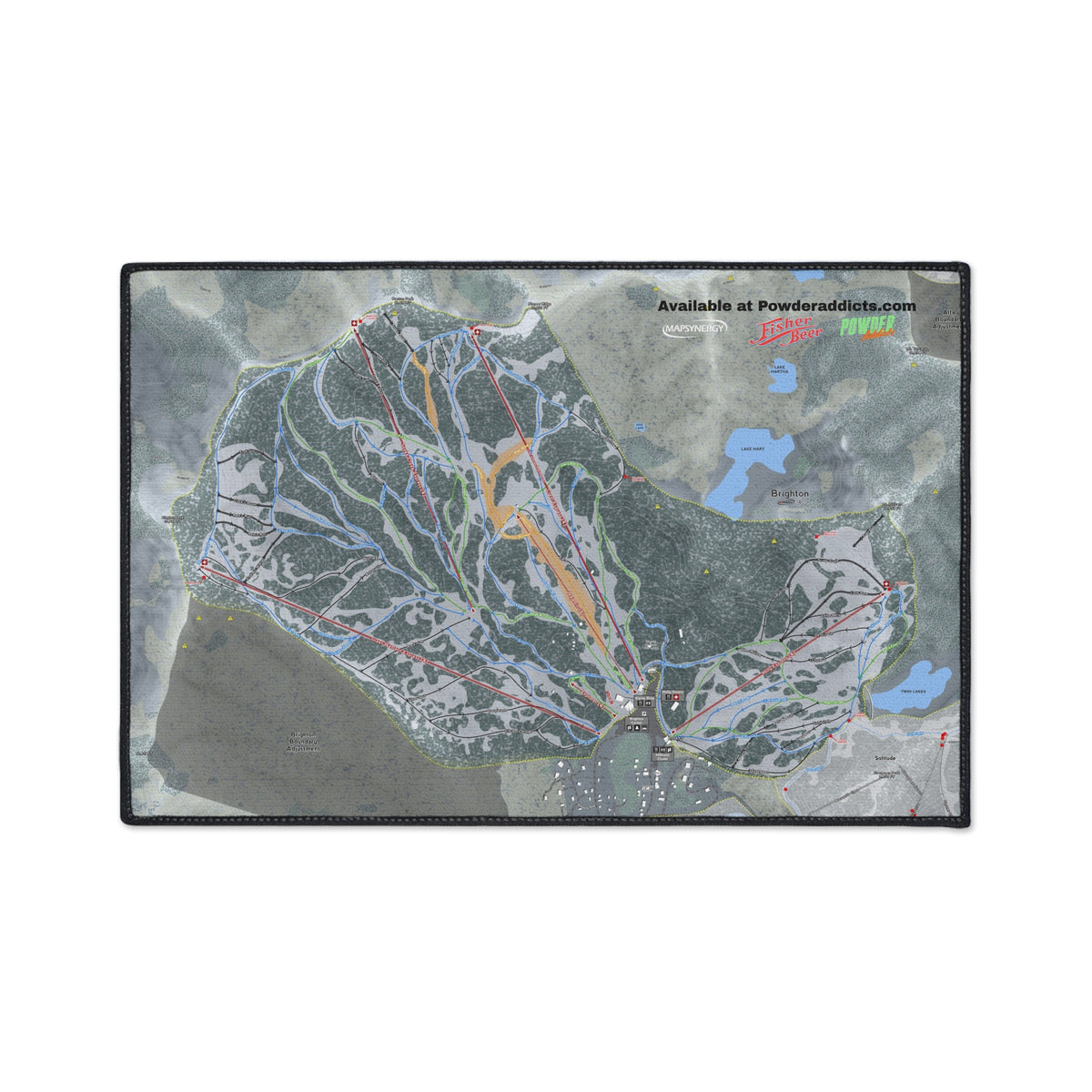 FISHER Brighton, Utah Ski Resort Map Heavy Duty Floor Mat