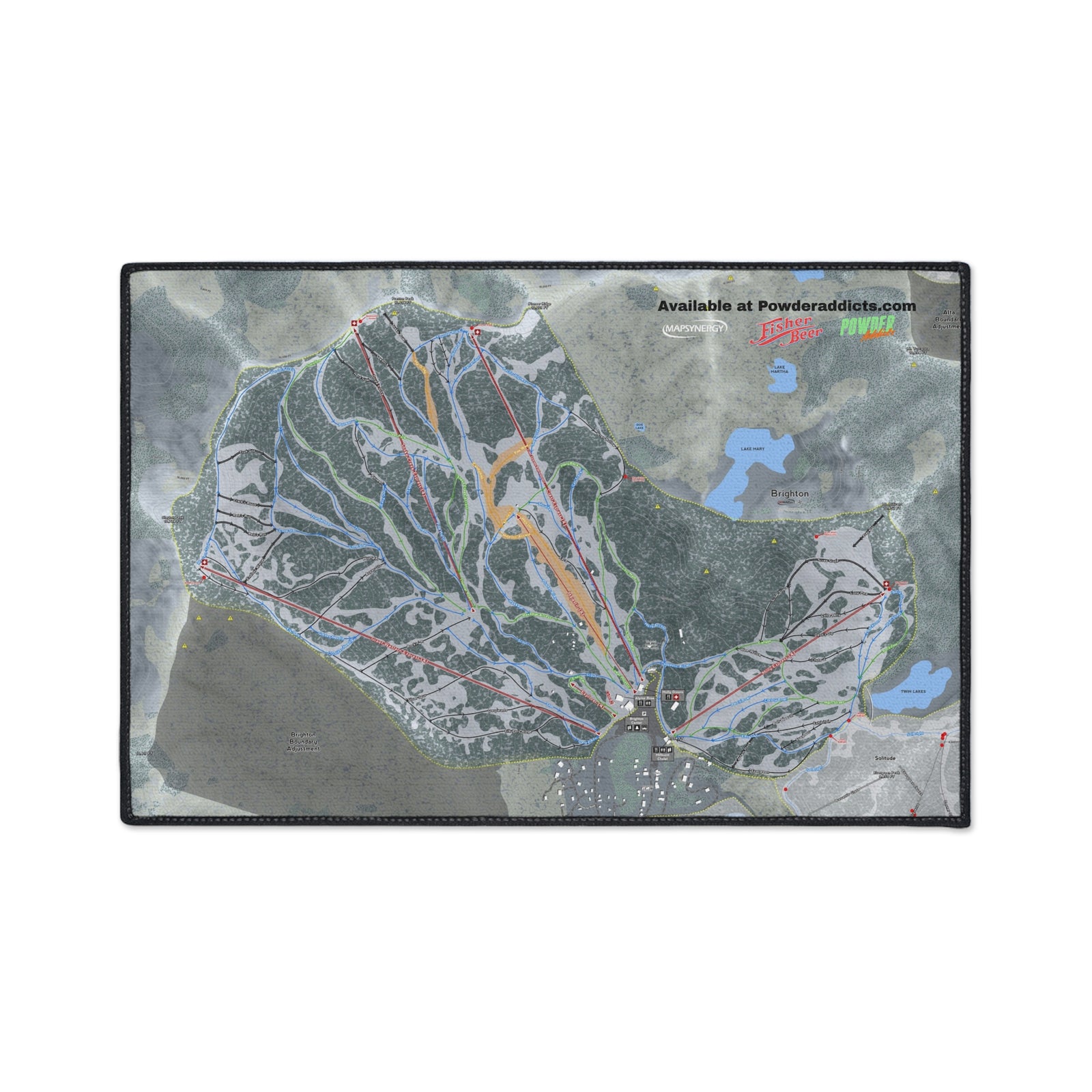 FISHER Brighton, Utah Ski Resort Map Heavy Duty Floor Mat