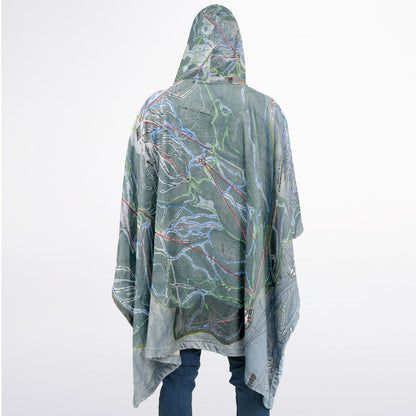 Deer Valley, Utah Ski Resort Map Flannel Blanket Poncho