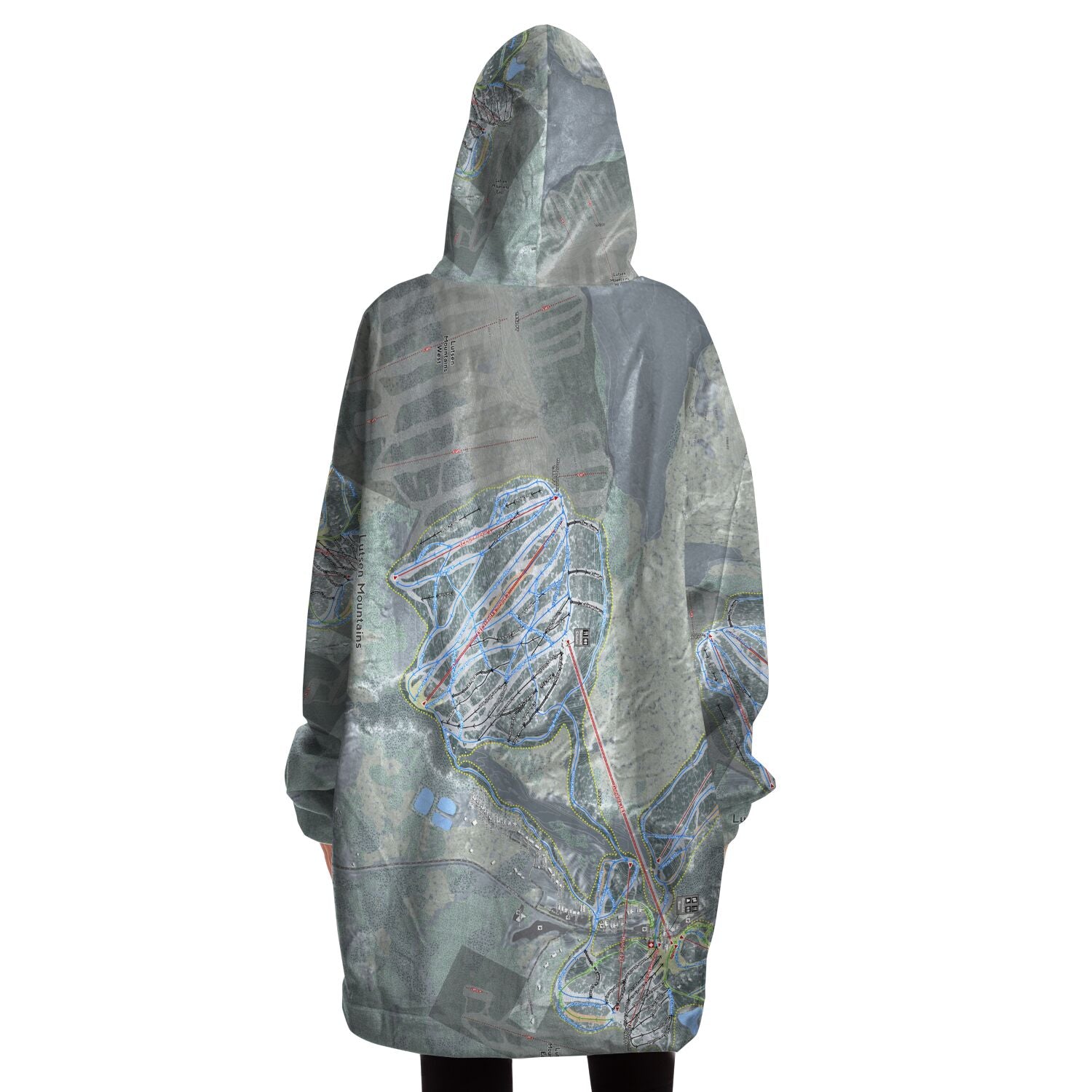 Lutsen Mountains, Minnesota Ski Trail Map - Snug Hoodie - Powderaddicts