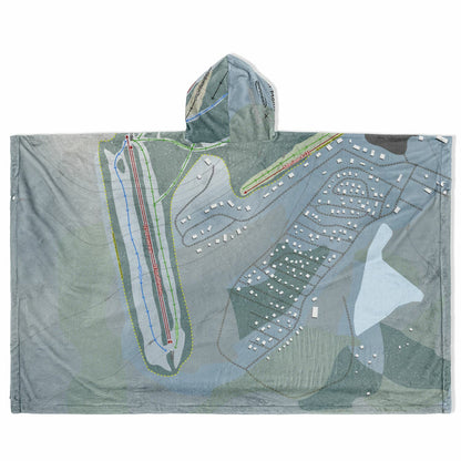 Ski Montcalm, Quebec Ski Resort Map Flannel Blanket Poncho