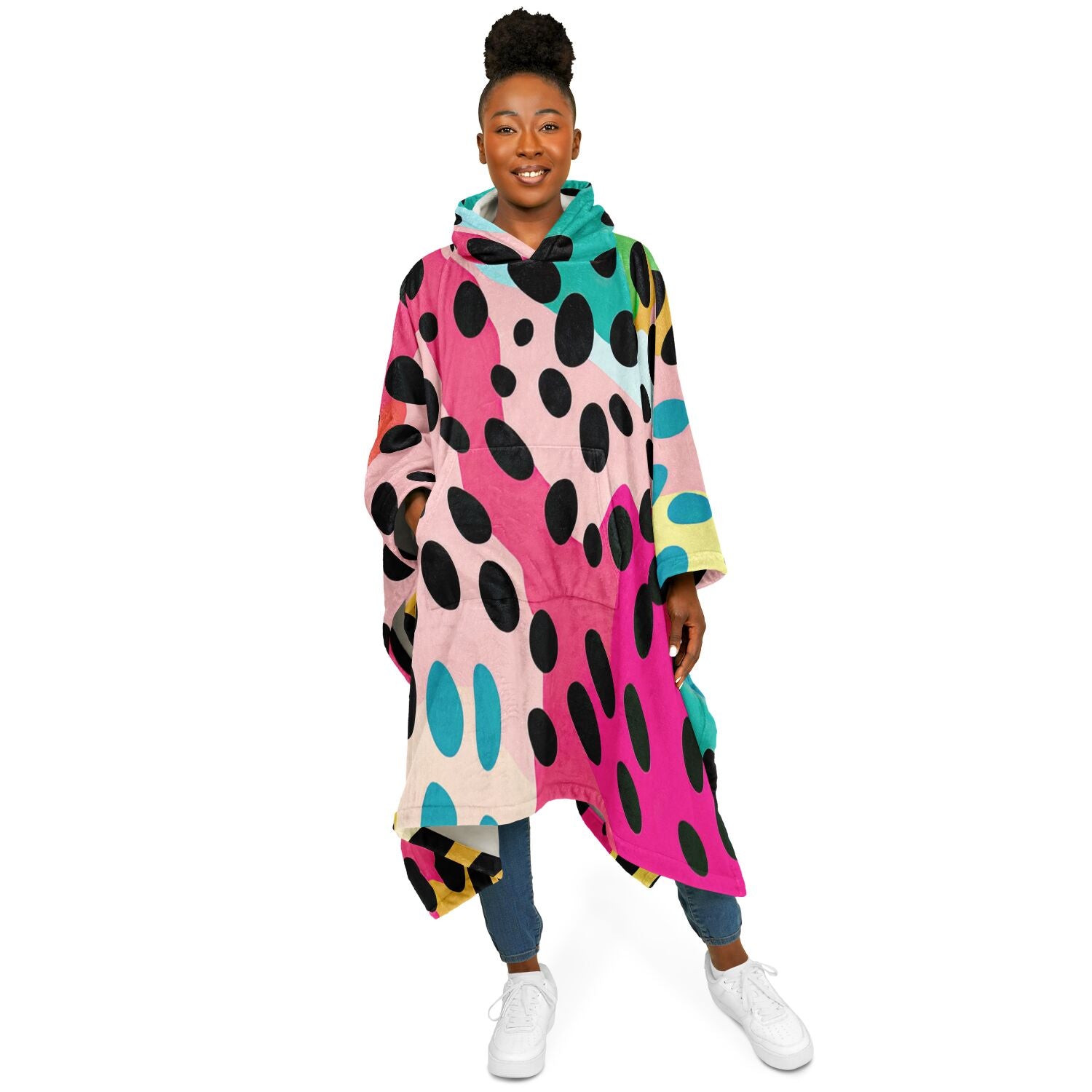 Leopard Print Pattern, Flannel Blanket Poncho