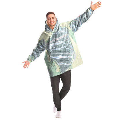 Porcupine Mountains, Michigan Ski Trail Map Snug Hoodie - Powderaddicts