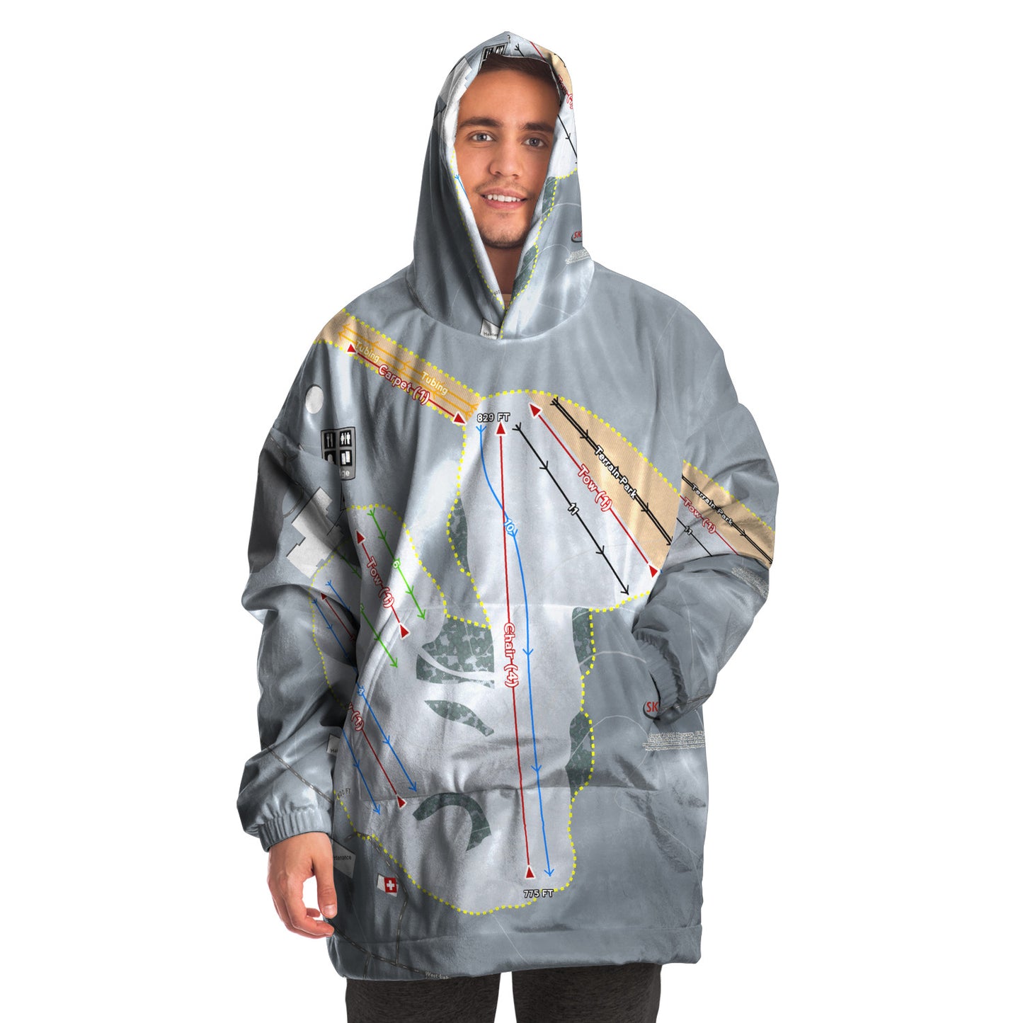 Villa Olivia, Illinois Ski Trail Map - Snug Hoodie - Powderaddicts