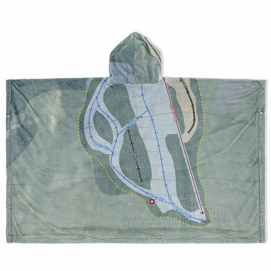 Storrs Hill, New Hampshire Ski Resort Map Flannel Blanket Poncho