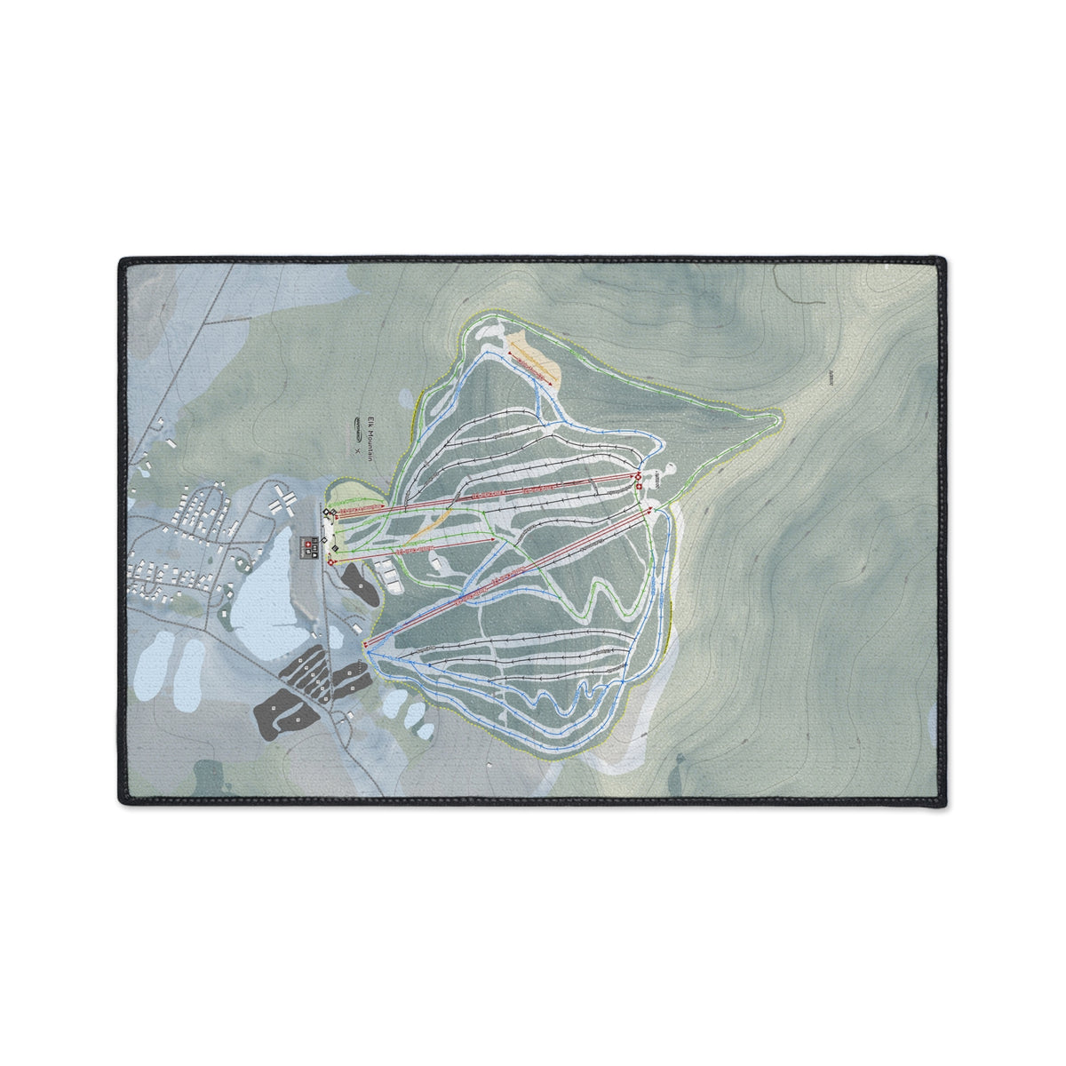 Elk Mountain, Pennsylvania Ski Resort Map Heavy Duty Floor Mat
