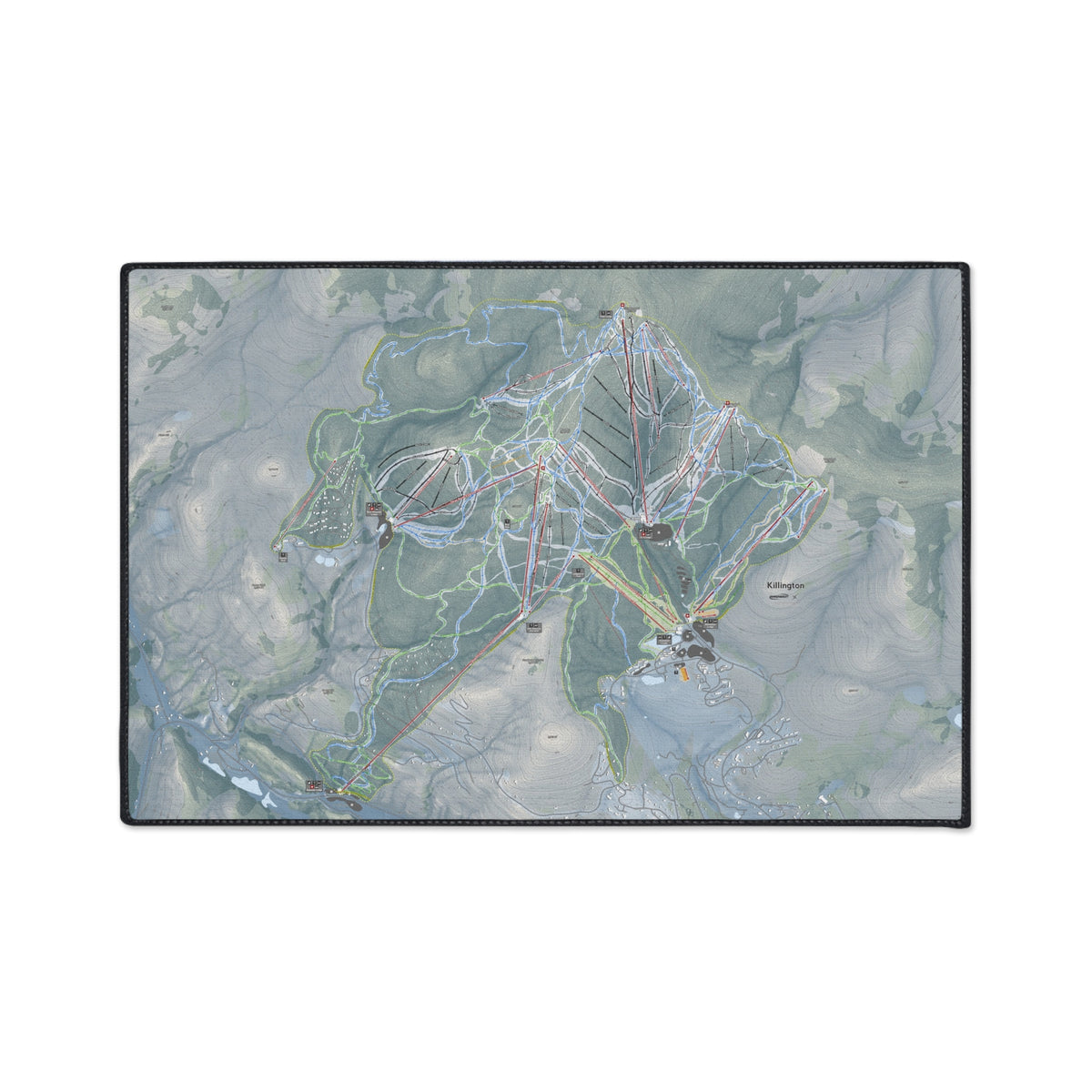 Killington, Vermont Ski Resort Map Heavy Duty Floor Mat