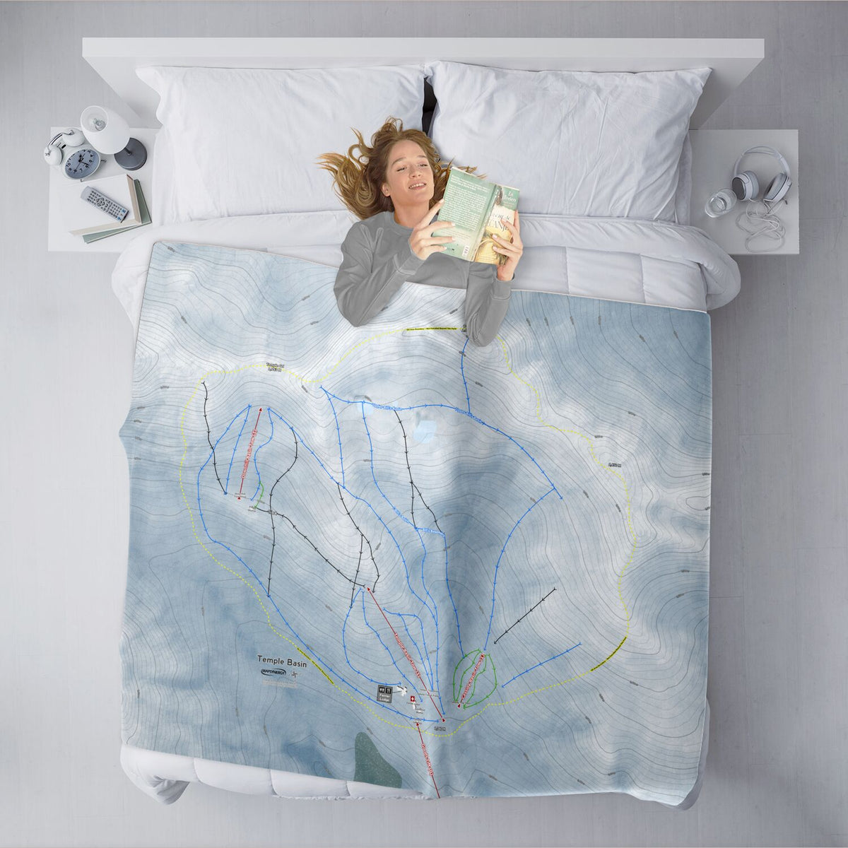 Temple Basin, New Zealand Ski Resort Map XL Blanket