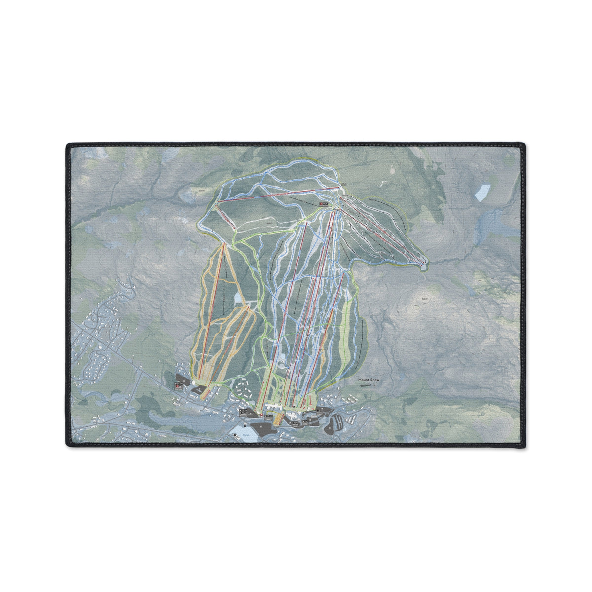 Mount Snow, Vermont Ski Resort Map Heavy Duty Floor Mat