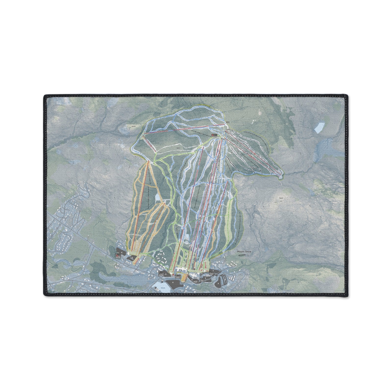 Mount Snow, Vermont Ski Resort Map Heavy Duty Floor Mat