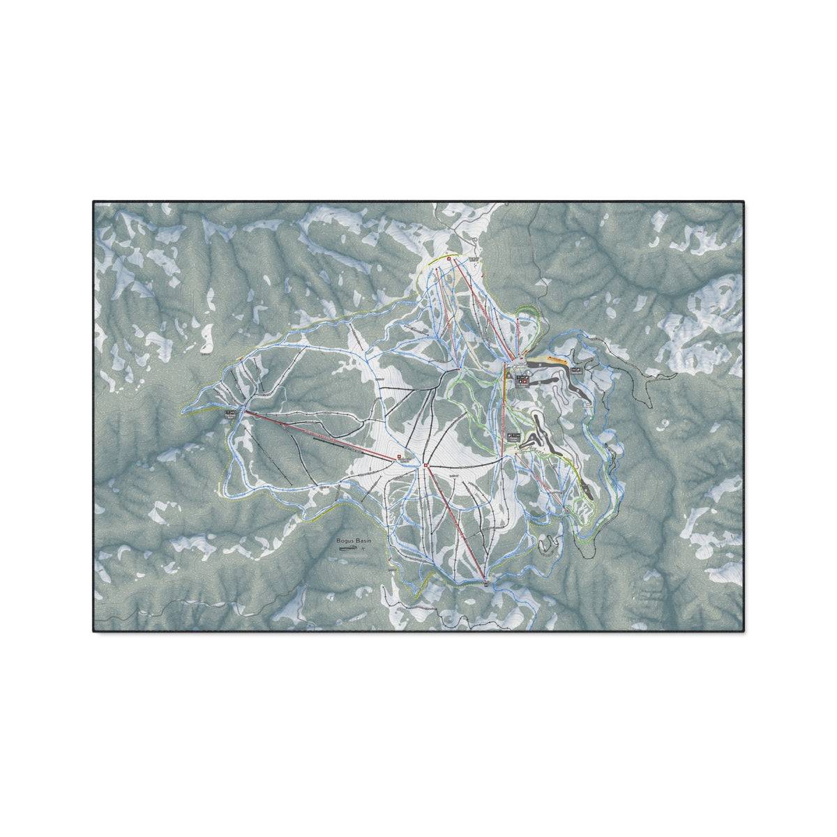 Bogus Basin, Idaho Ski Resort Map Heavy Duty Floor Mat