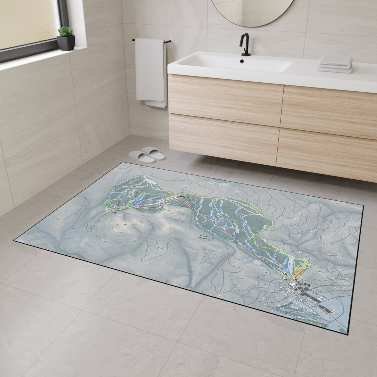 Angel Fire, New Mexico Ski Resort Map Heavy Duty Floor Mat