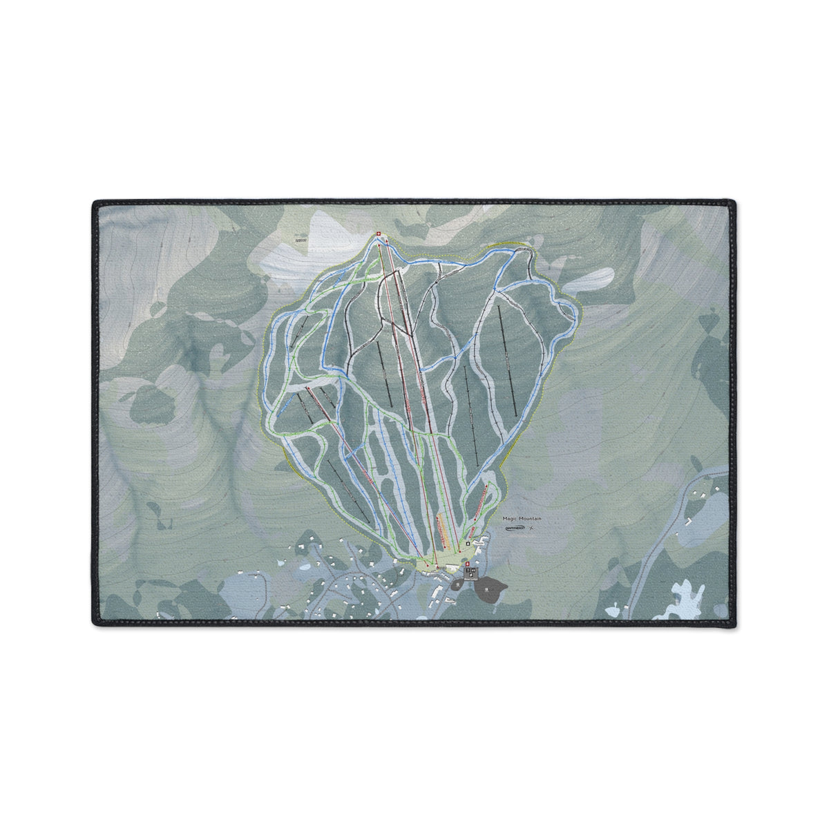Magic Mountain, Vermont Ski Resort Map Heavy Duty Floor Mat