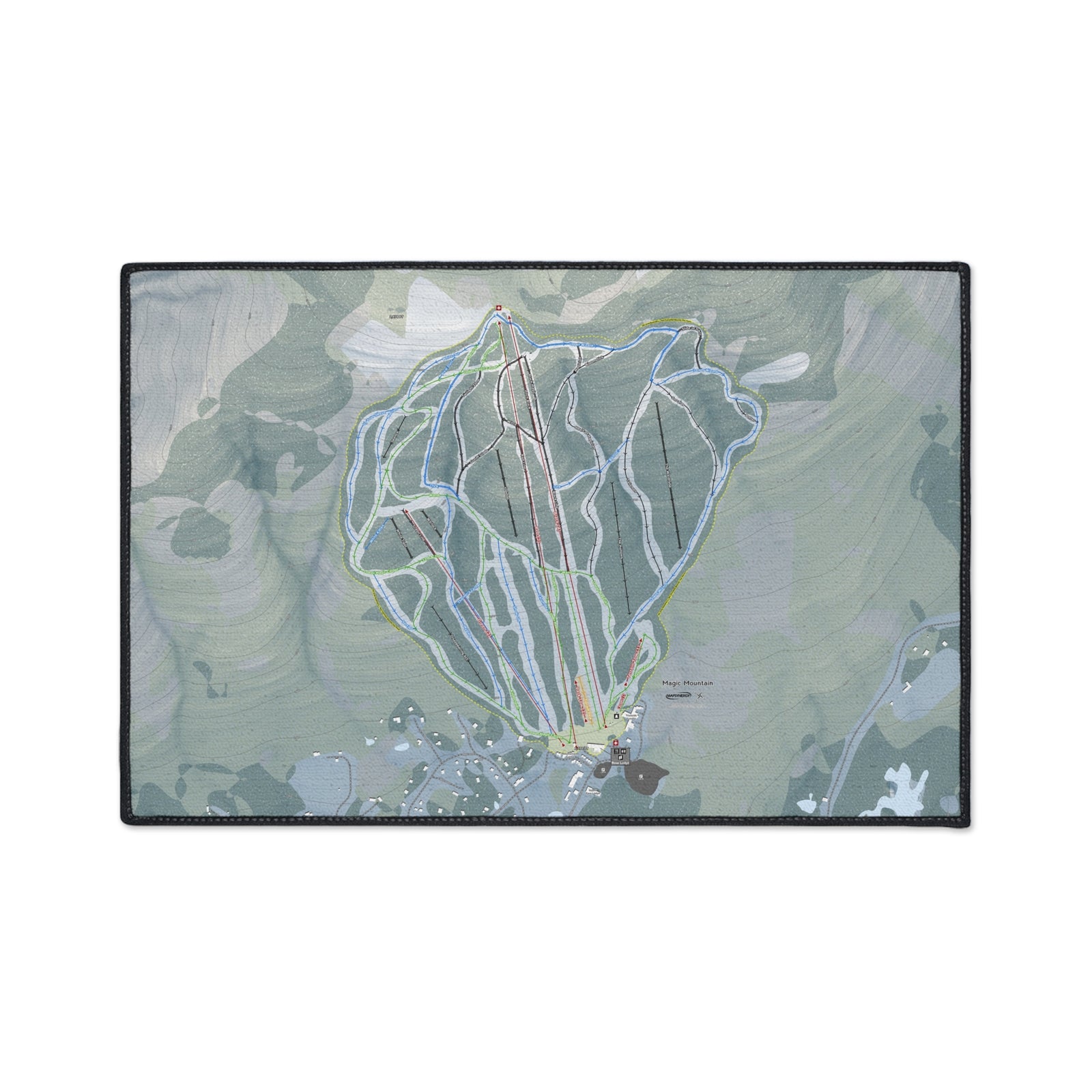 Magic Mountain, Vermont Ski Resort Map Heavy Duty Floor Mat