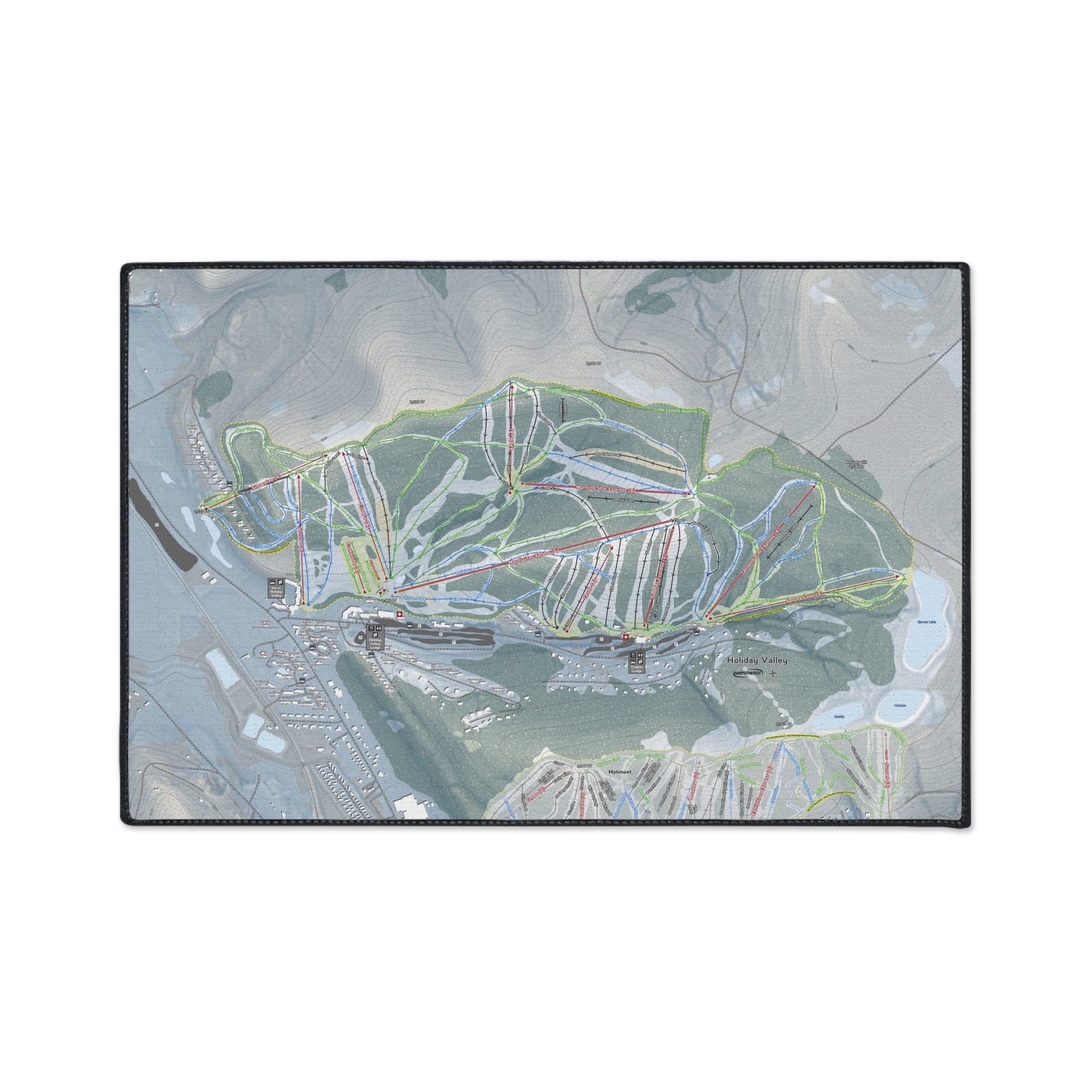 Holiday Valley, New York Ski Resort Map Heavy Duty Floor Mat