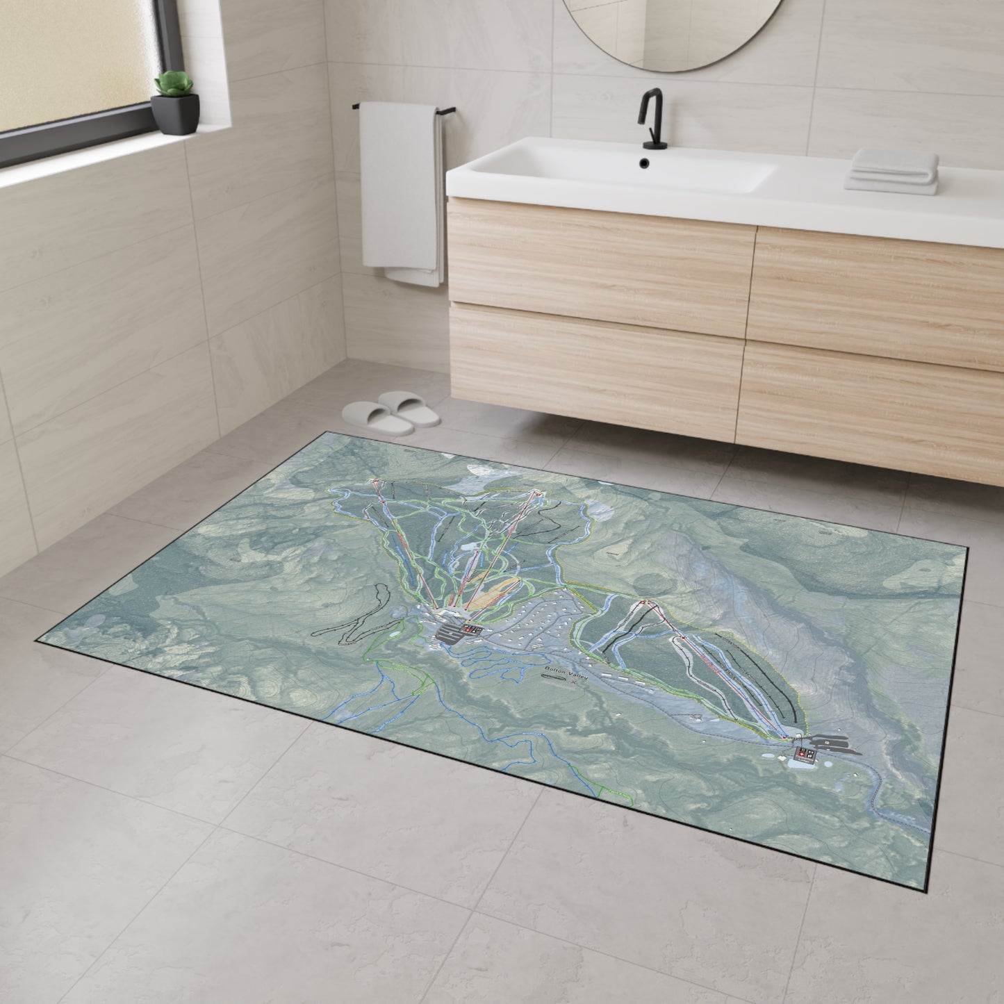 Bolton Valley, Vermont Ski Resort Map Heavy Duty Floor Mat