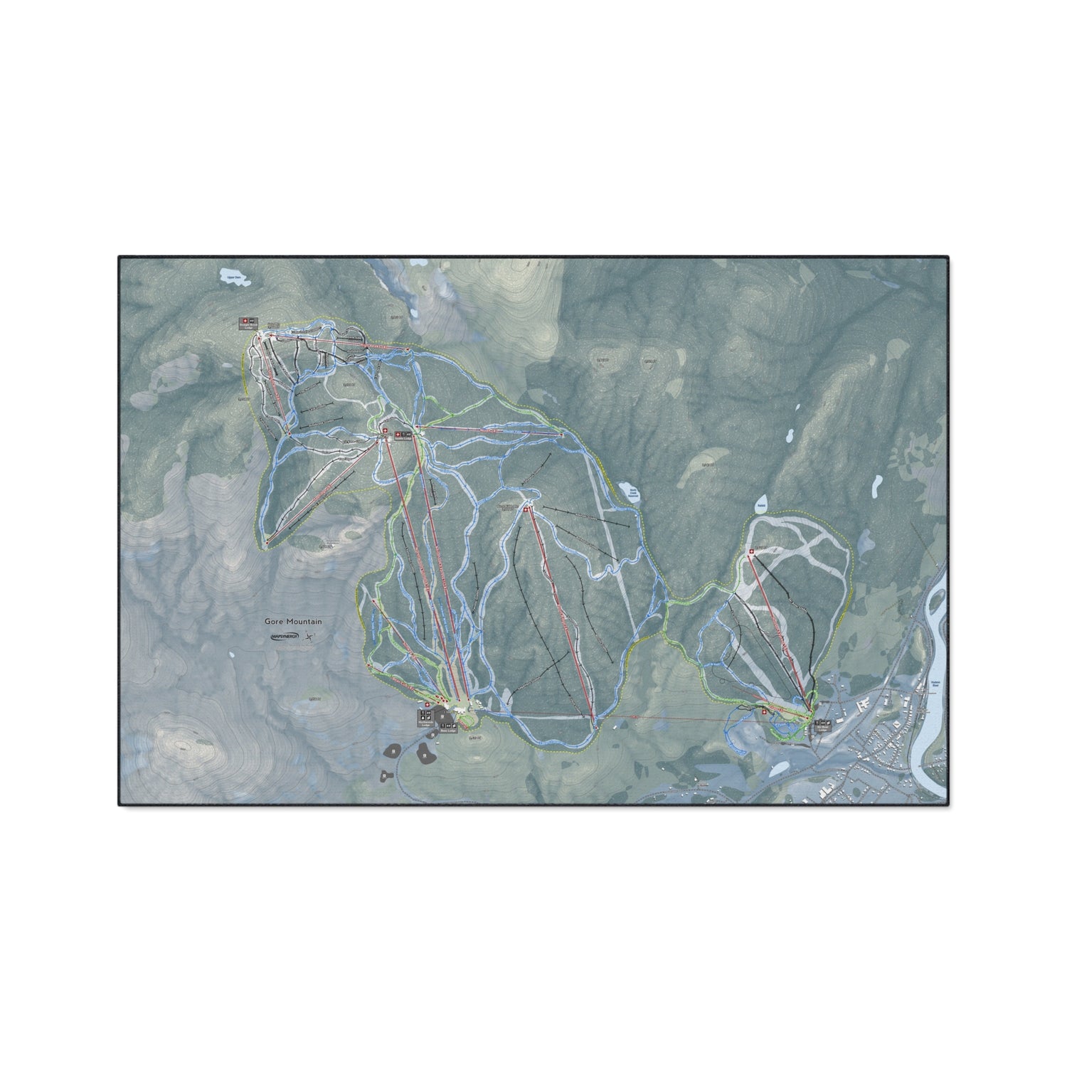 Gore Mountain, New York Ski Resort Map Heavy Duty Floor Mat