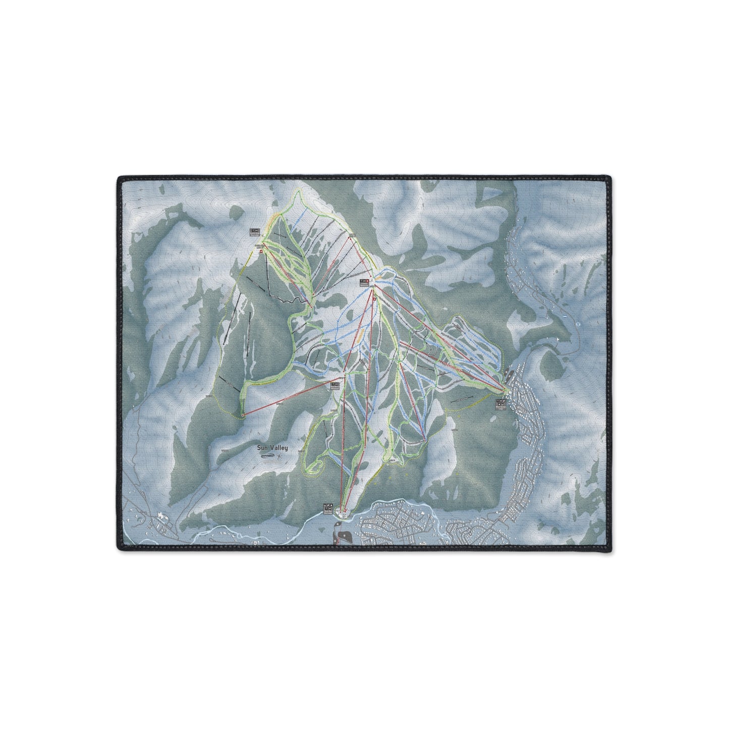 Sun Valley, Idaho Ski Resort Map Heavy Duty Floor Mat