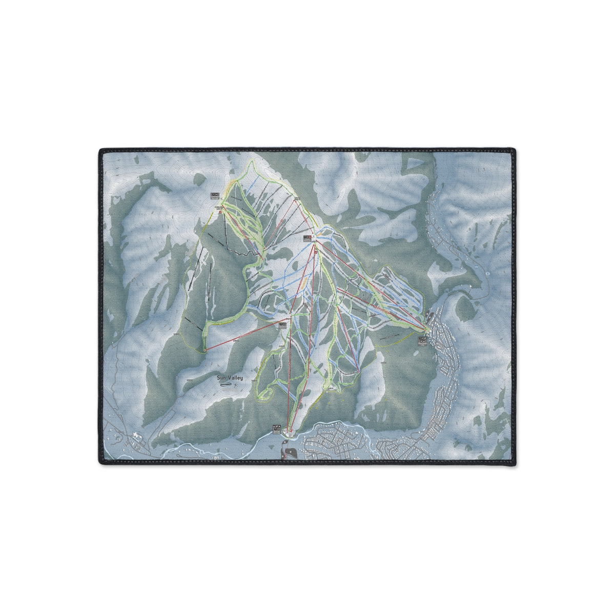 Sun Valley, Idaho Ski Resort Map Heavy Duty Floor Mat