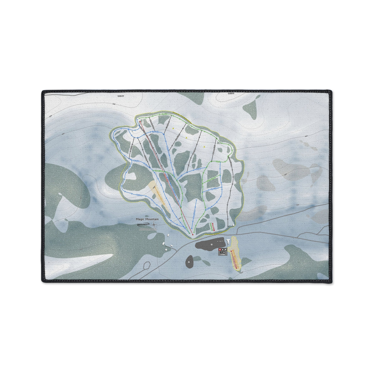 Magic Mountain, Idaho Ski Resort Map Heavy Duty Floor Mat