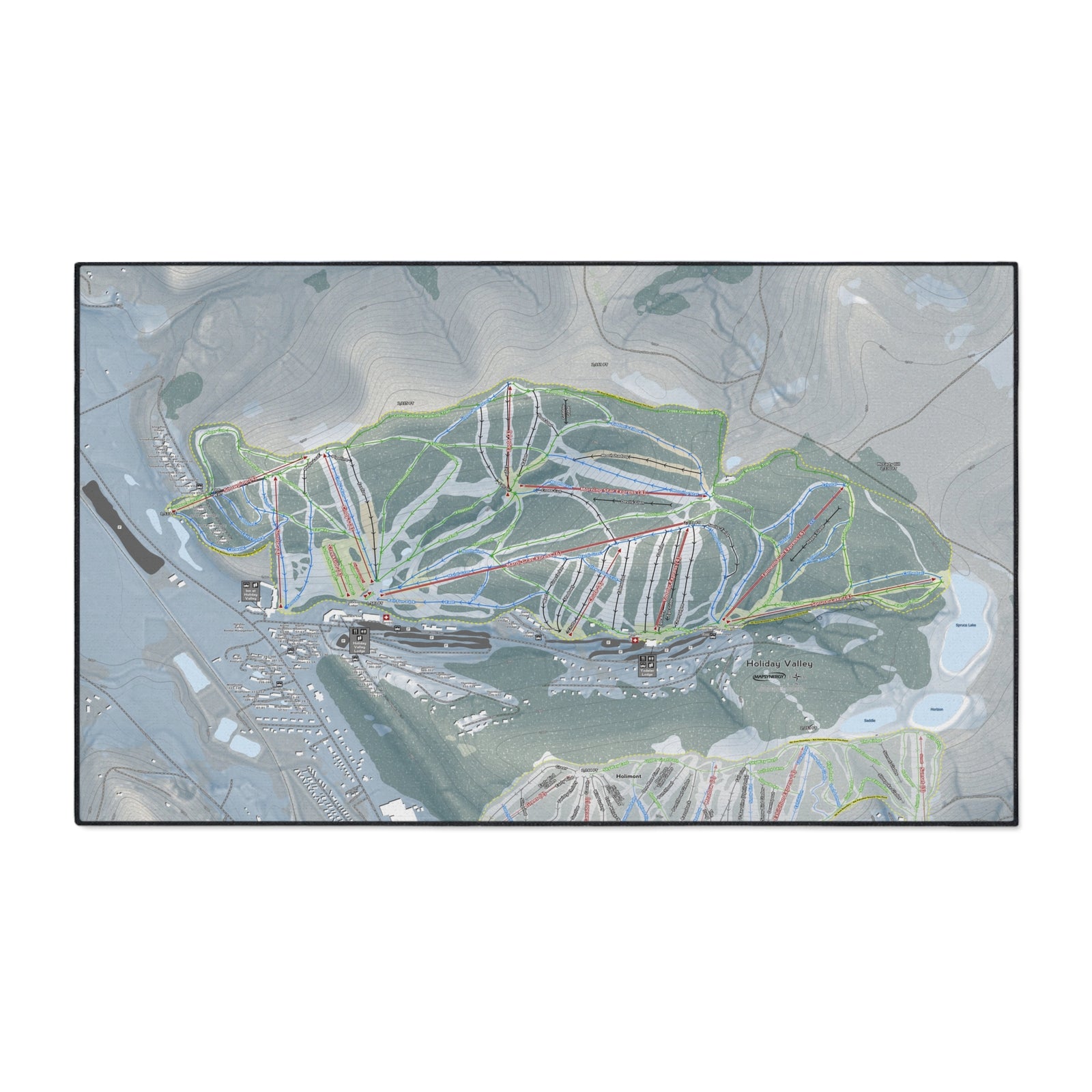 Holiday Valley, New York Ski Resort Map Heavy Duty Floor Mat