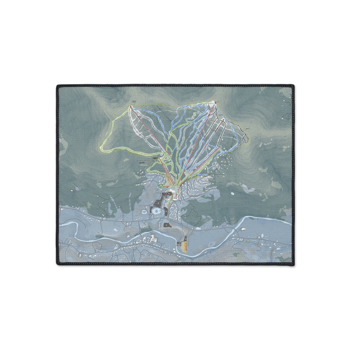 Windham Mountain, New York Ski Resort Map Heavy Duty Floor Mat