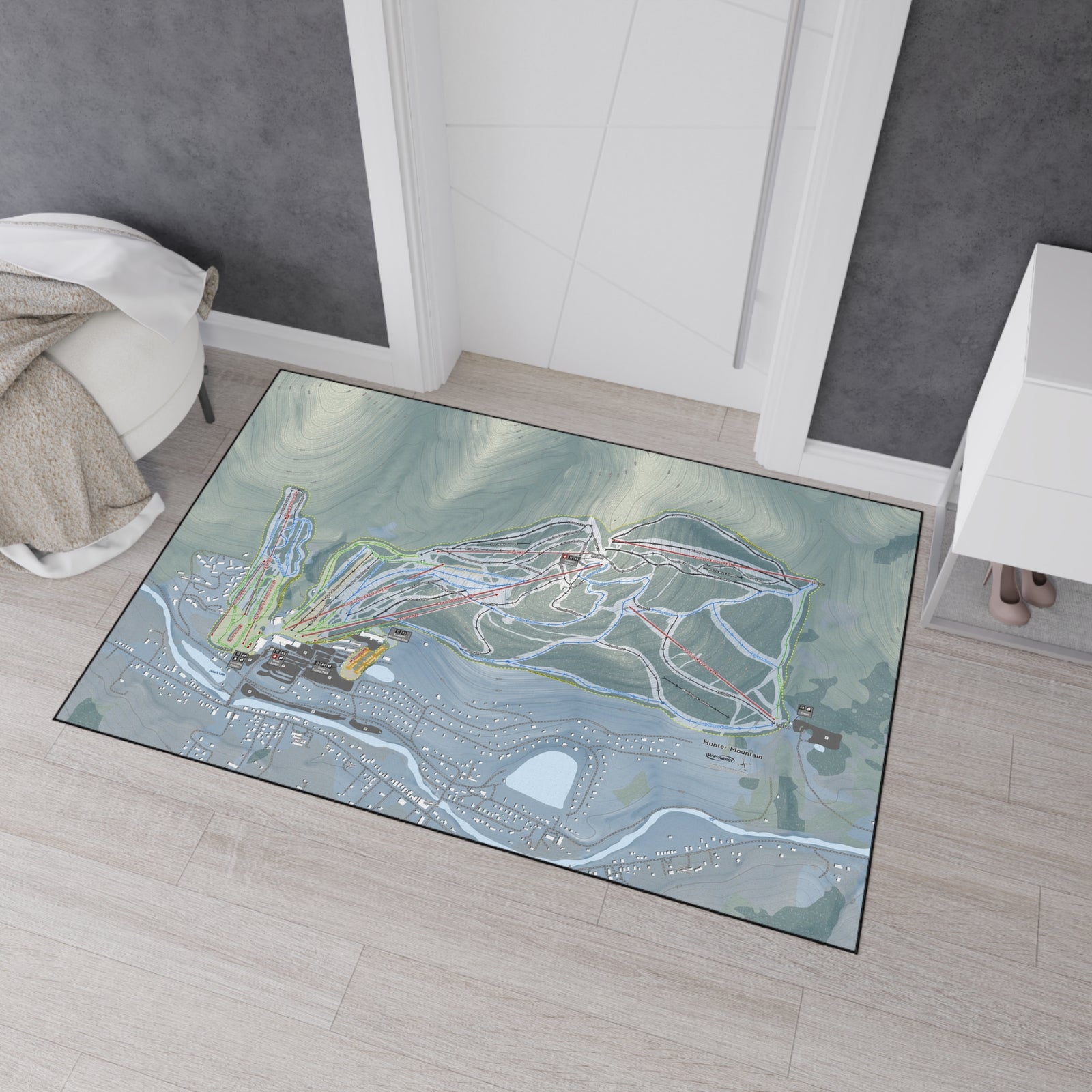 Hunter Mountain, New York Ski Resort Map Heavy Duty Floor Mat