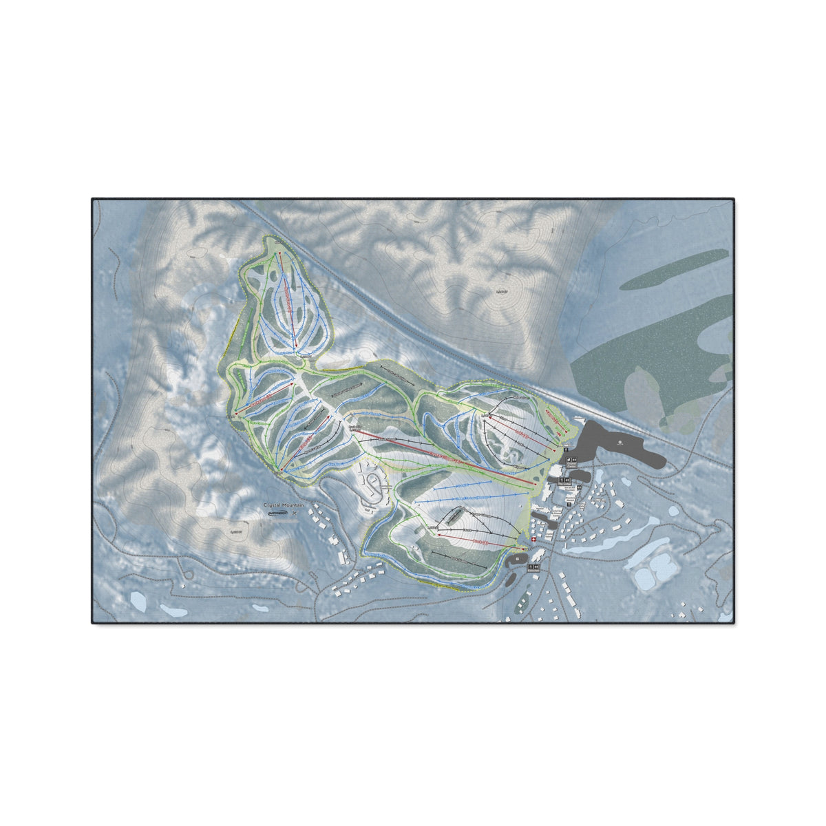 Crystal Mountain, Michigan Ski Resort Map Heavy Duty Floor Mat