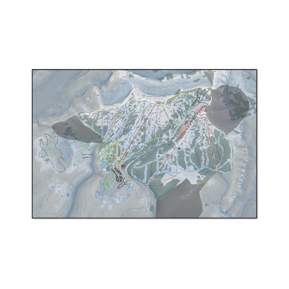 Grand Targhee, Wyoming Ski Resort Map Heavy Duty Floor Mat