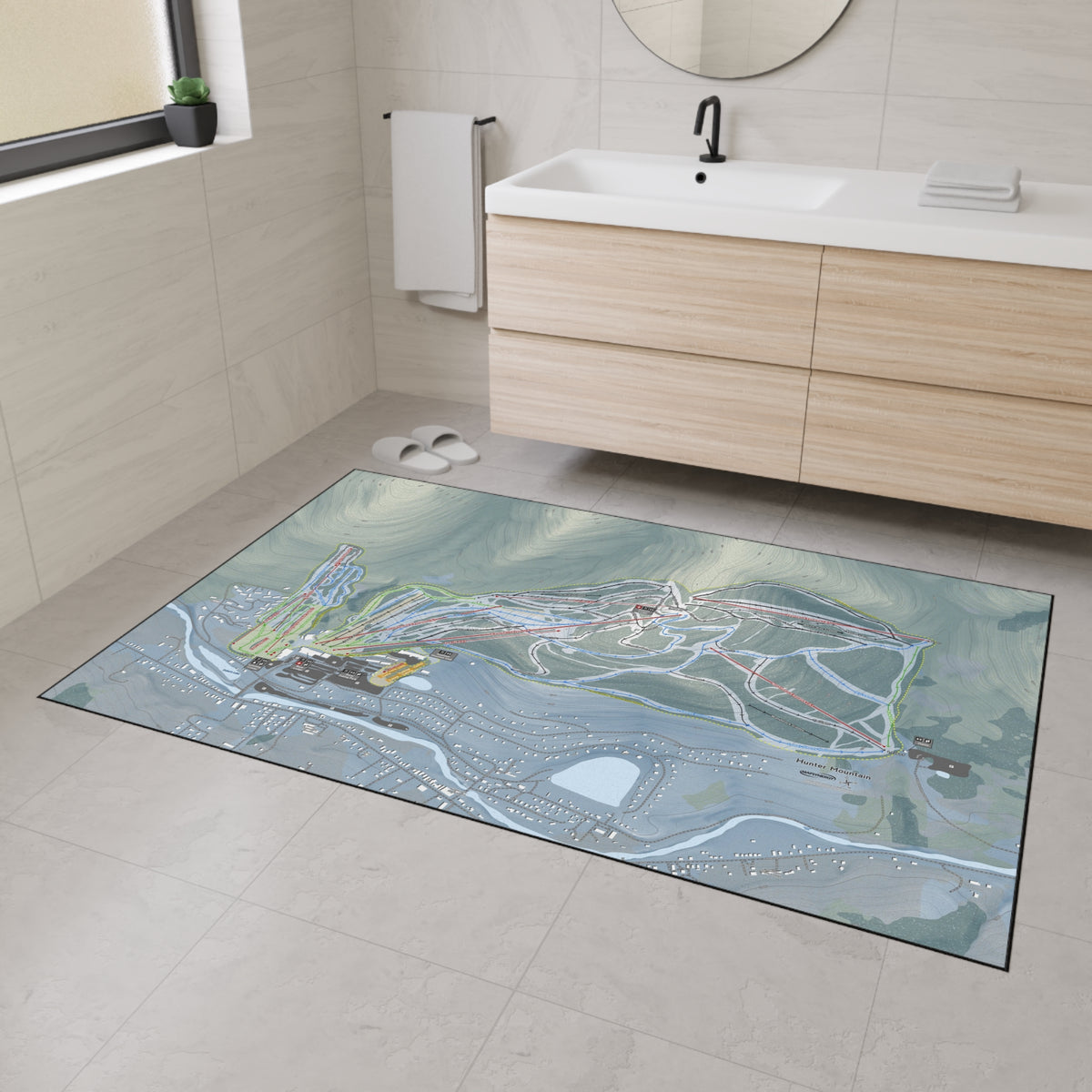 Hunter Mountain, New York Ski Resort Map Heavy Duty Floor Mat