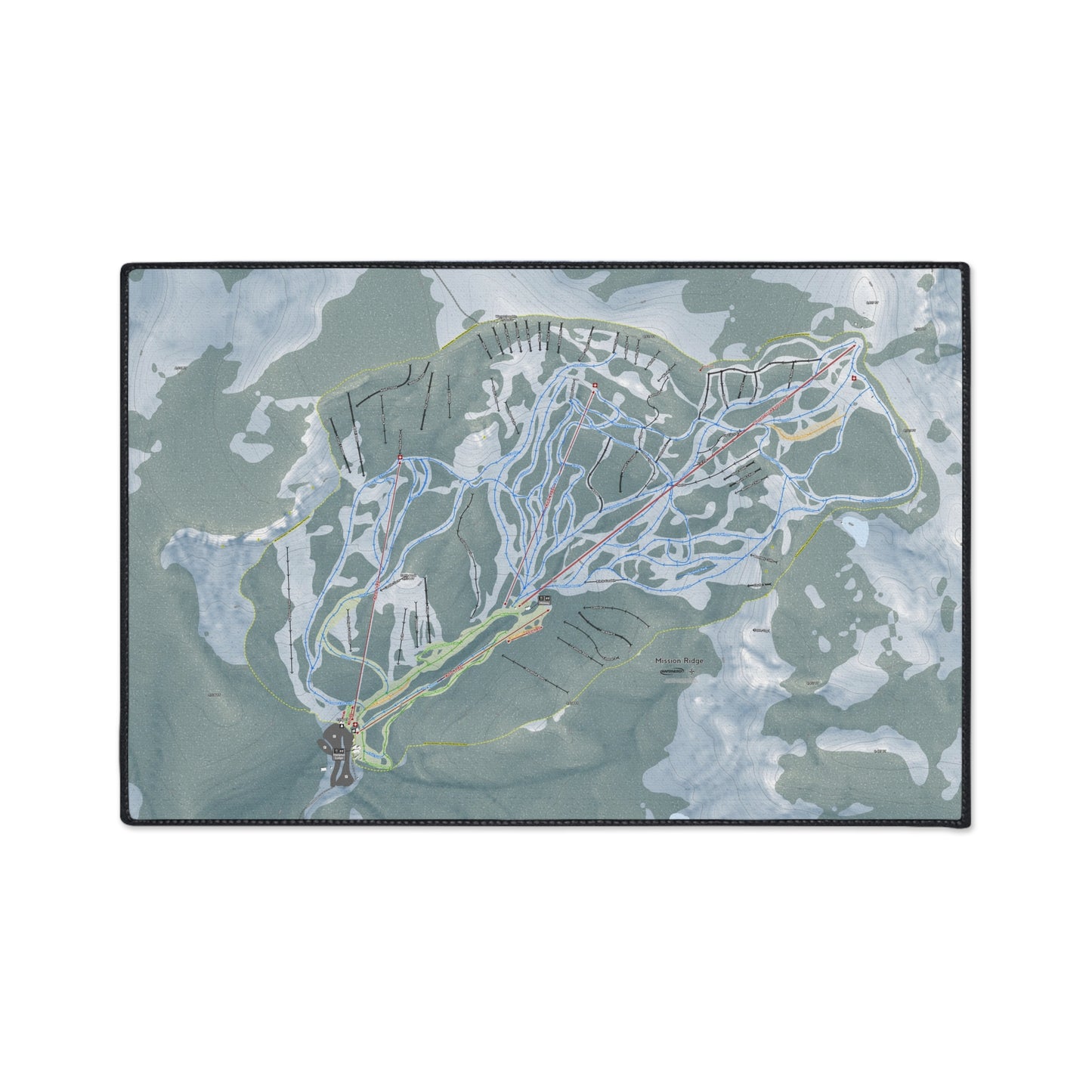 Mission Ridge, Washington Ski Resort Map Heavy Duty Floor Mat