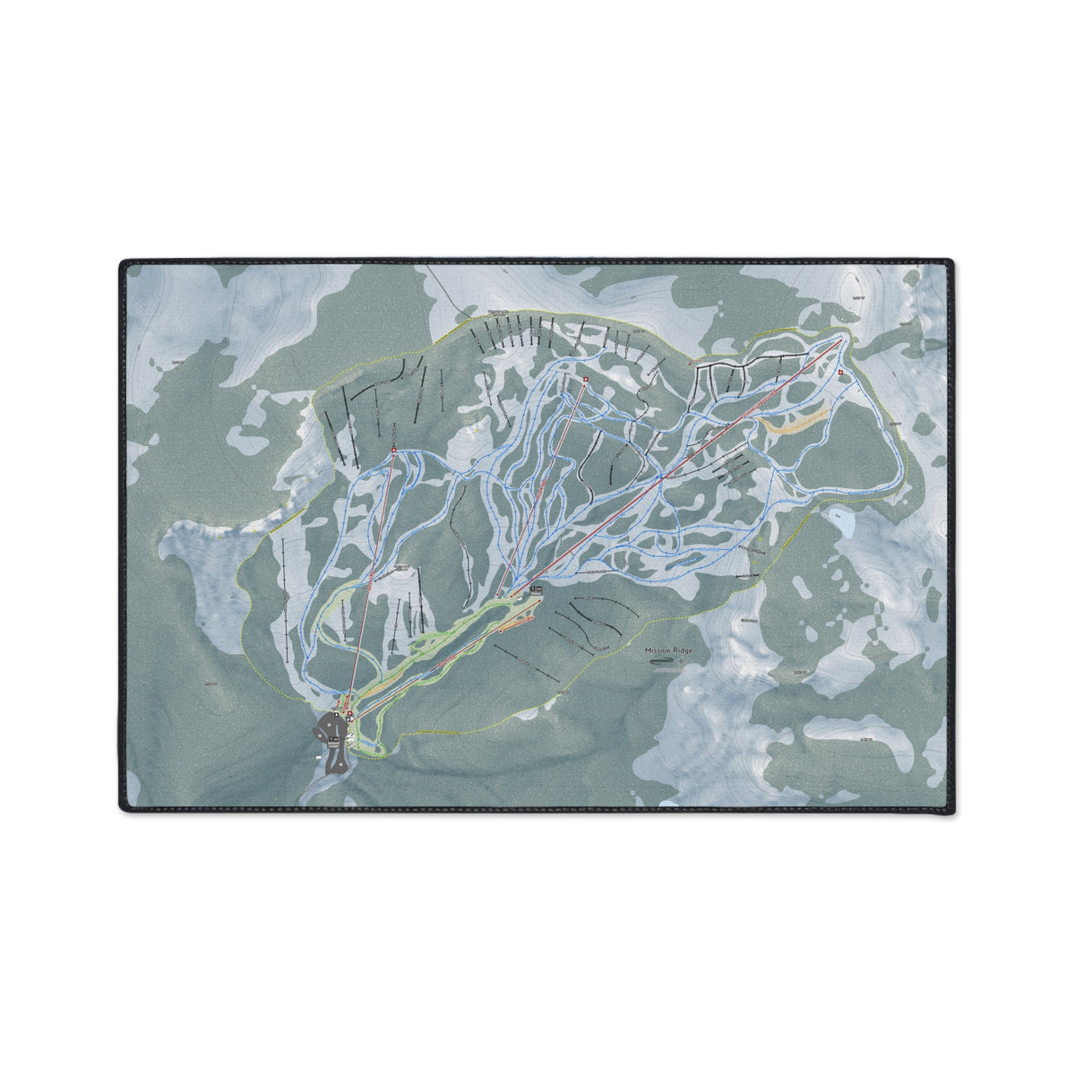 Mission Ridge, Washington Ski Resort Map Heavy Duty Floor Mat