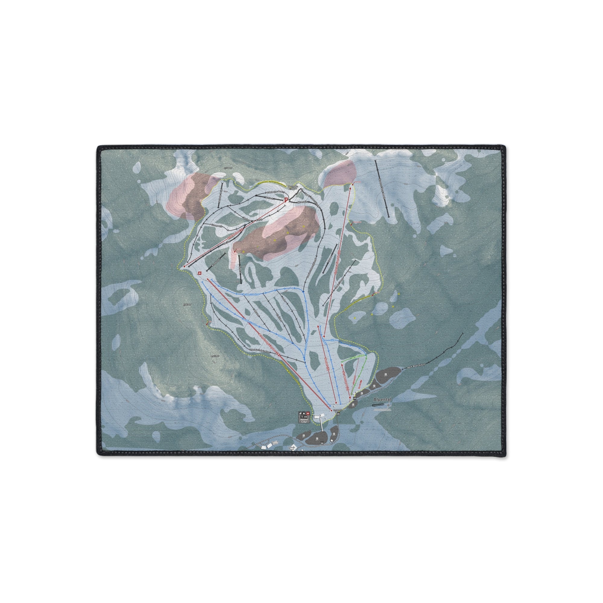Alpental, Washington Ski Resort Map Heavy Duty Floor Mat