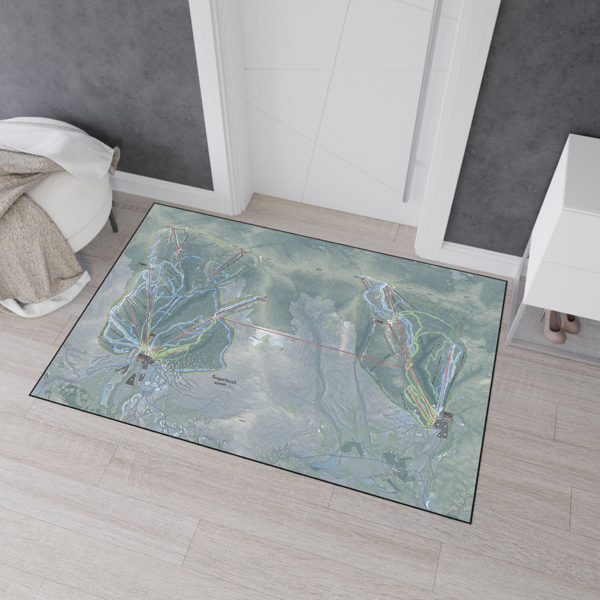 Sugarbush, Vermont Ski Resort Map Heavy Duty Floor Mat