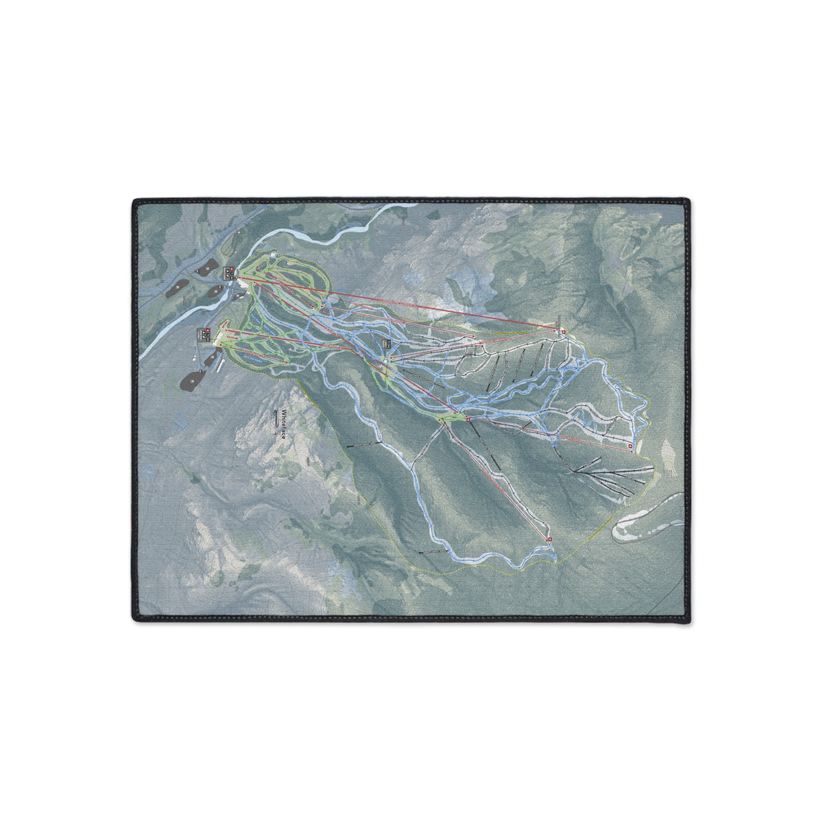 Whiteface Mountain, New York Ski Resort Map Heavy Duty Floor Mat