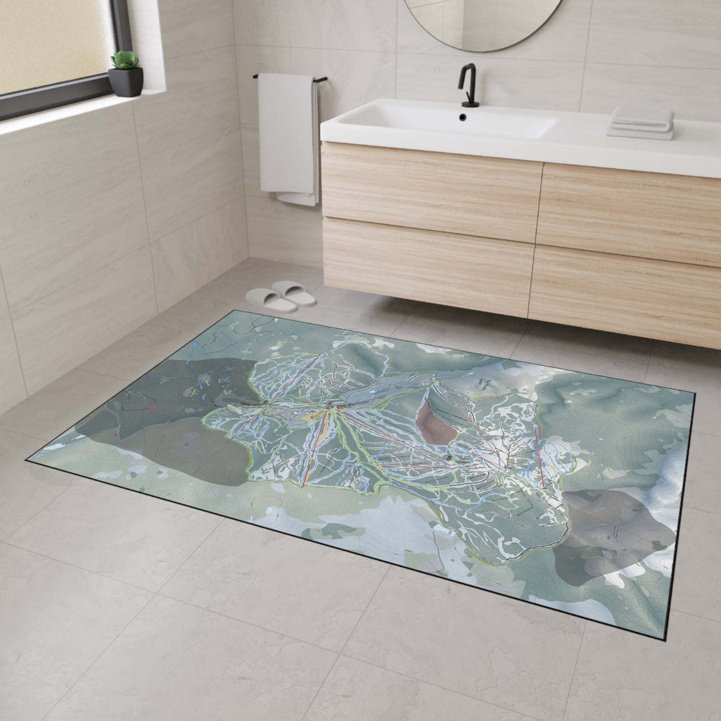 Sun Peaks, British Columbia Ski Resort Map Heavy Duty Floor Mat
