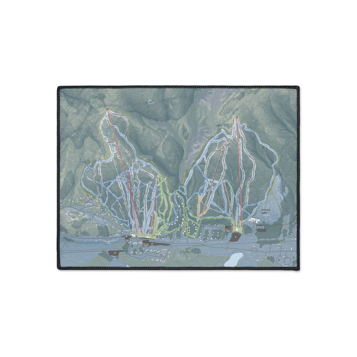 Attitash Mountain, New Hampshire Ski Resort Map Heavy Duty Floor Mat