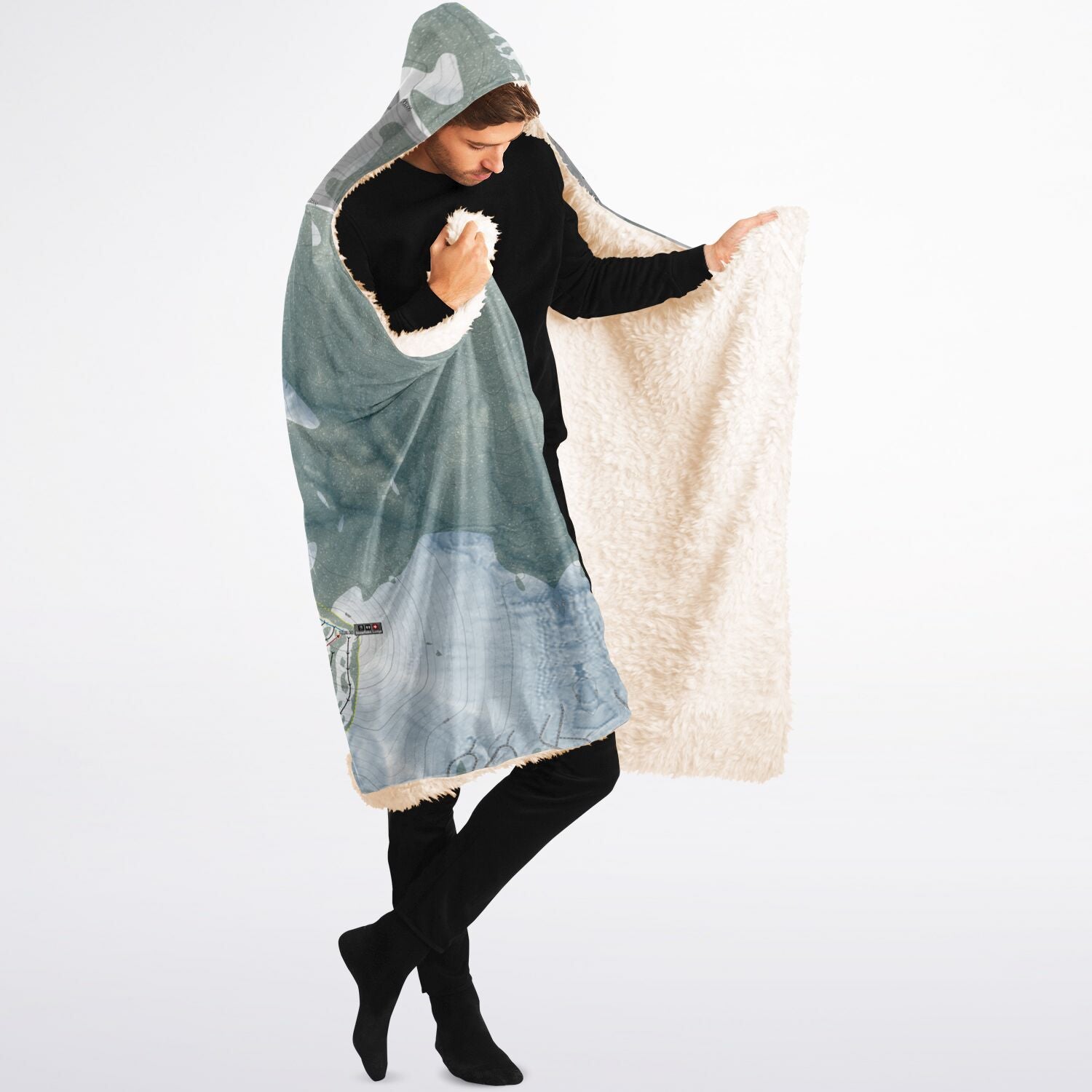 Diamond Peak, Nevada Ski Trail Map - Adult Hooded Blanket