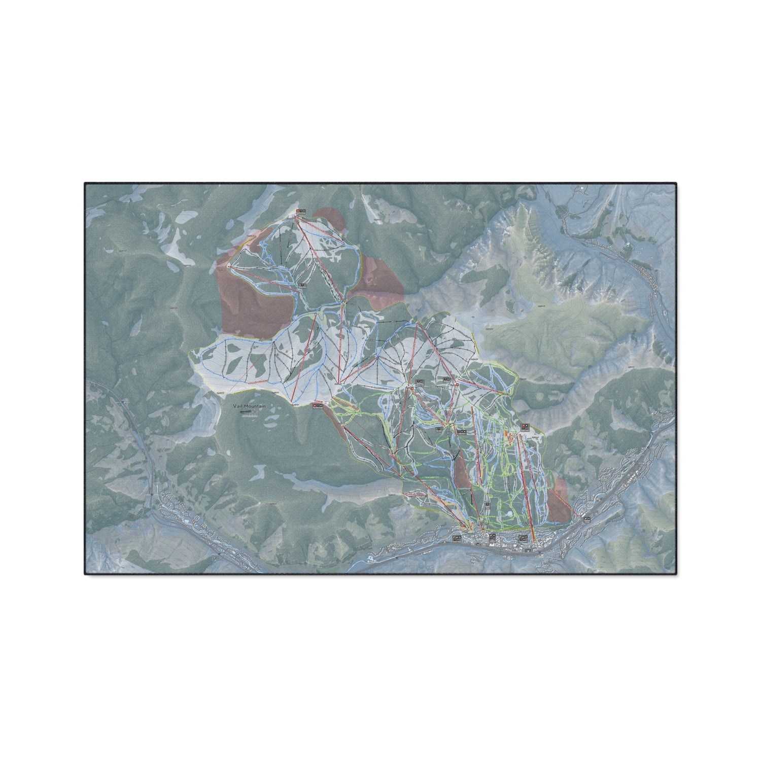 Vail, Colorado Ski Resort Map Heavy Duty Floor Mat