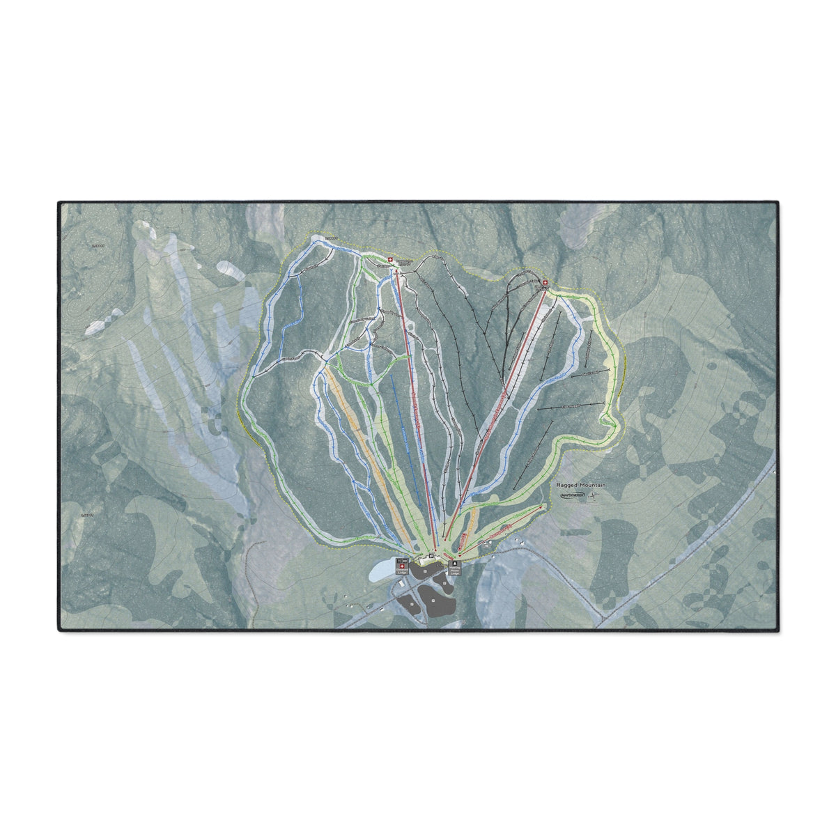 Ragged Mountain, New Hampshire Ski Resort Map Heavy Duty Floor Mat
