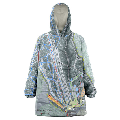 Bigrock Mountain, Maine Ski Trail Map - Snug Hoodie