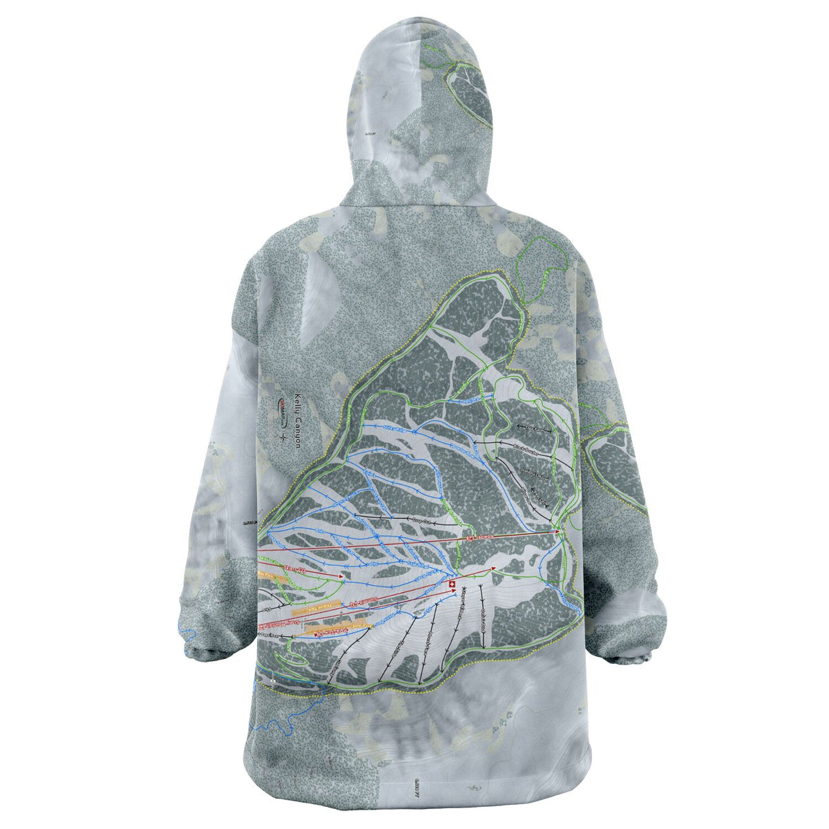 Kelly Canyon, Idaho Ski Trail Map Snug Hoodie