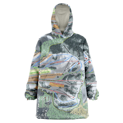 Mont Ripley, Michigan Ski Trail Map Snug Hoodie - Powderaddicts